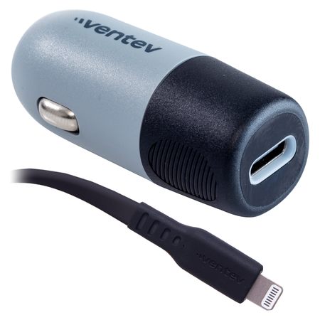 VENTEV 20W USB C PD Car Charger and C to Apple Lightning Cable, Dark Gray CC20-CL257361